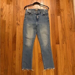 MOTHER Mid Rise Dazzler Ankle Fray